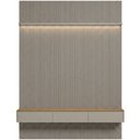 Ver imagem 7 de Painel Ripado para TV 85 pol com Bancada Orgânica e Prateleira LED 219cm Slats L05 Tauari Gris Fosco