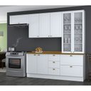 Ver imagem 1 de Cozinha Compacta Modulada 5 Peças 8 Portas 5 Gavetas Tampo Amadeirado Emily Espresso Móveis