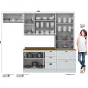 Ver imagem 4 de Cozinha Compacta Modulada 5 Peças 8 Portas 5 Gavetas Tampo Amadeirado Emily Espresso Móveis Branco/HP/Nature