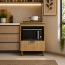 Ver imagem 1 de Balcão para Cooktop 4 Bocas com Espaço para Forno Dourado - J Carvalho