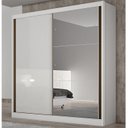 Ver imagem 1 de Guarda-Roupa Virtus com 1 Porta Espelhada Neve Novo Horizonte