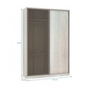 Ver imagem 2 de Guarda-roupa Solteiro Luciane 2 Portas 3 Gavetas Prime Plus 159 Cm com Espelho Reflecta
