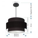 Ver imagem 6 de Lustre para Sala de Jantar Vivare Md-4394 Cúpula em Tecido 50cm Preto 127/220v