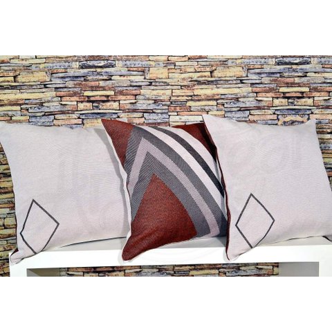 Kit Capas de Almofadas Rústico Dupla Face 3 Peças - Adele Arte & Tear Kit Capa de Almofada