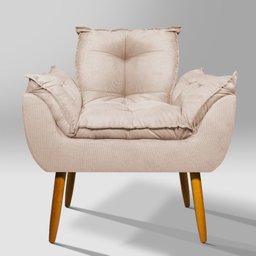 Poltrona Luxo para Recepção Sala Espera Clínica:bege - 3