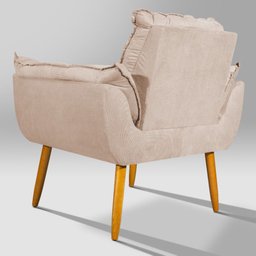 Poltrona Luxo para Recepção Sala Espera Clínica:bege - 4