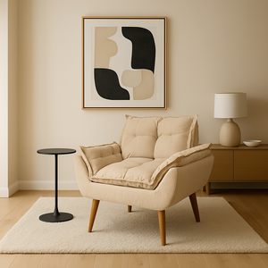 Poltrona Luxo para Recepção Sala Espera Clínica:bege