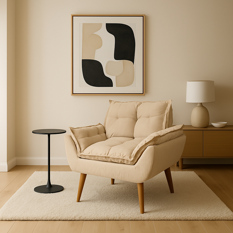 Poltrona Luxo para Recepção Sala Espera Clínica:bege Poltrona Luxo para Recepção Sala Espera Clínica:bege