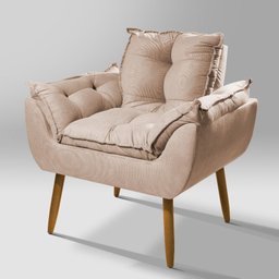Poltrona Luxo para Recepção Sala Espera Clínica:bege - 2