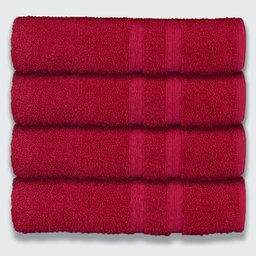 Kit 4 Toalhas de Banho 430g/m² Grande Super Grossa 80x150cm Itália Soft Cereja - 3