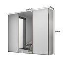 Ver imagem 3 de Guarda Roupa Casal 2,74m 3 Portas de Correr com Espelho Cor:branco