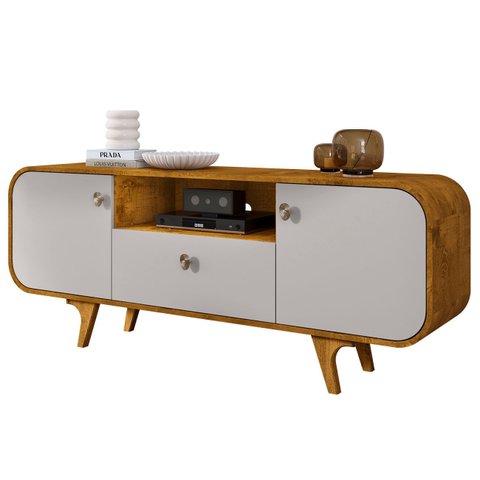 Rack Bancada para Tv 55 Pol 156cm Demi Naturalle/off B02 - Mpozenato