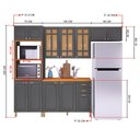 Ver imagem 4 de Cozinha Completa Firenze 12 Portas 2 Gavetas com Vidro 6171.103 Chumbo - Indékes