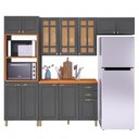 Ver imagem 2 de Cozinha Completa Firenze 12 Portas 2 Gavetas com Vidro 6171.103 Chumbo - Indékes