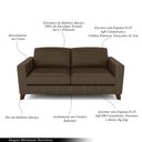 Ver imagem 3 de Sofá Sala de Estar Living 4 Lugares 280cm Presley Pés Madeira Couro Capuccino G52 - Gran Belo