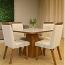Ver imagem 1 de Conjunto Mesa Prada 0.90x0,090 com 4 Cadeiras Riviera Lj