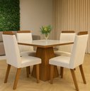Ver imagem 1 de Conjunto Mesa Prada 0.90x0,090 com 4 Cadeiras Riviera Lj