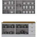 Ver imagem 4 de Cozinha Compacta 4 Peças 9 Portas 3 Gavetas Emily Espresso Móveis