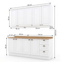 Ver imagem 3 de Cozinha Compacta Modulada 4 Peças 100% MDF 2 Armários Aéreos 2 Balcões com Tampo Branca/Nature Emily