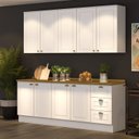 Ver imagem 1 de Cozinha Compacta Modulada 4 Peças 9 Portas 3 Gavetas Emily Espresso Móveis Branco/HP/Nature