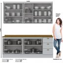 Ver imagem 3 de Cozinha Compacta Modulada 4 Peças 9 Portas 3 Gavetas Emily Espresso Móveis Branco/HP/Nature