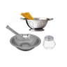 Conjunto para Massas Aço Inox Prime 4 Peças Escorredor Macarrão, Bowl, Pegador e Queijeira - Mundial - 10