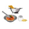 Conjunto para Massas Aço Inox Prime 4 Peças Escorredor Macarrão, Bowl, Pegador e Queijeira - Mundial - 5