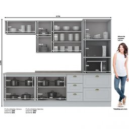 Cozinha Completa 5 Peças 10 Portas 4 Gavetas Emily Espresso Móveis - 2