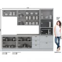 Ver imagem 2 de Cozinha Completa Modulada 5 Peças 10 Portas 4 Gavetas Emily Espresso Móveis Branco/HP/Nature