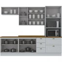 Ver imagem 4 de Cozinha Completa Modulada 5 Peças 10 Portas 4 Gavetas Emily Espresso Móveis Branco/HP/Nature