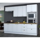 Ver imagem 1 de Cozinha Completa Modulada 5 Peças 10 Portas 4 Gavetas Emily Espresso Móveis Branco/HP/Nature