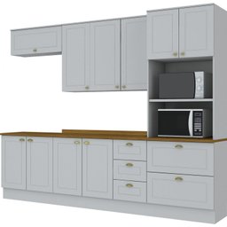 Cozinha Completa 5 Peças 10 Portas 4 Gavetas Emily Espresso Móveis - 3