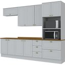 Ver imagem 3 de Cozinha Completa Modulada 5 Peças 10 Portas 4 Gavetas Emily Espresso Móveis Branco/HP/Nature