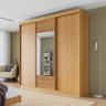 Guarda-roupa Casal 3 Portas de Correr 1 Porta com Espelho Samambaia CabeCasa MadeiraOriginals - 2