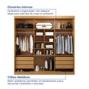 Ver imagem 6 de Guarda-Roupa Casal 3 Portas de Correr 1 Porta com Espelho Samambaia CabeCasa MadeiraOriginals Carvalho