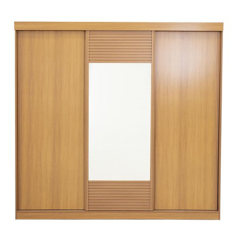 Guarda-roupa Casal 3 Portas de Correr 1 Porta com Espelho Samambaia CabeCasa MadeiraOriginals