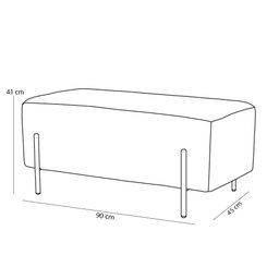 Kit 02 Puffs Retangular Decorativo Status 90x45 D02 Pés de Aço New Cobre Linho Bege C-107 - Lyam - 5