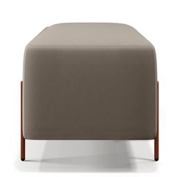 Kit 02 Puffs Retangular Decorativo Status 90x45 D02 Pés de Aço New Cobre Linho Bege C-107 - Lyam - 4