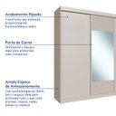 Ver imagem 4 de Guarda Roupa Casal 3 Portas de Correr 1 Porta com Espelho Samambaia CabeCasa MadeiraOriginals