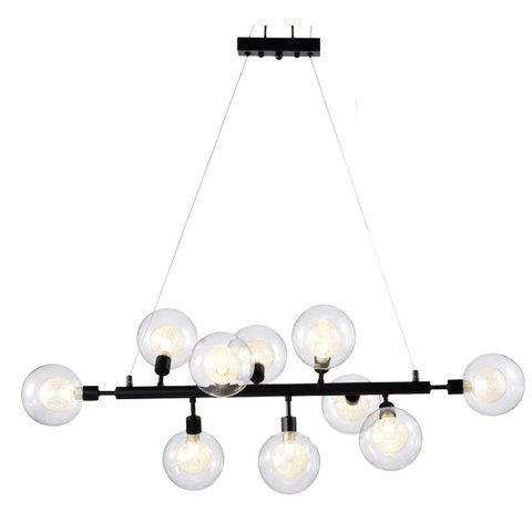Pendente Preto Globos Transparente 95cm 10g9 14595-pl