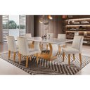 Ver imagem 1 de Mesa Cozinha Jade 180 + 6 Cad Jade Capuccino/Creme Rufato