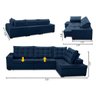 Sofá de Canto Retrátil e Reclinável com Molas 3,00x2,00 Ld Jacke Suede Azul Madelina Decor - 1