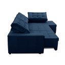 Ver imagem 3 de Sofá de Canto Retrátil e Reclinável com Molas 3,00x2,00 Ld Jacke Suede Azul Madelina Decor