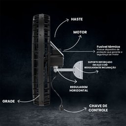 Ventilador de Parede 1m Ventisol Preto 220V - 5