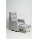 Ver imagem 1 de Poltrona de Amamentação Helena Soft Giratória e Reclinável + Puff Linho Cinza - Lahome Decor