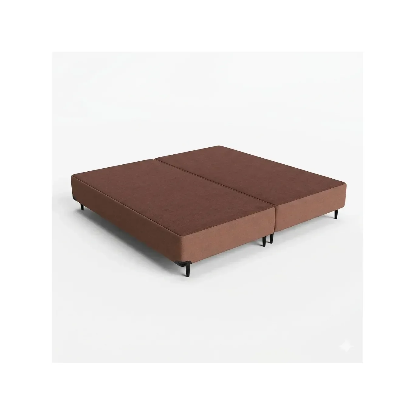 Base Sommier Camurça Super King 193x203x36cm Ortobom Bege/Marrom Claro