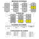 Ver imagem 5 de CONJ 10 CUBA Gastronômica Em INOX GN 1/6x100 mm 1,5 Litros + 10 TAMPAS 1/6 Em INOX Com ABERTURA Para