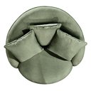 Ver imagem 4 de Poltrona Giratória 122cm Mercy Linho Verde - Sallar Home