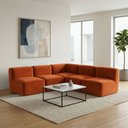 Ver imagem 3 de Sofá a Vácuo Modular Boucle Kit 5 Peças 4 Meios + 1 Canto Espuma Premium Sala na Caixa 3,85m - Terra