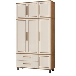 Roupeiro colonial Triplex House 3 portas alto cor Off white / Nature Fabrimóveis 55 - 1